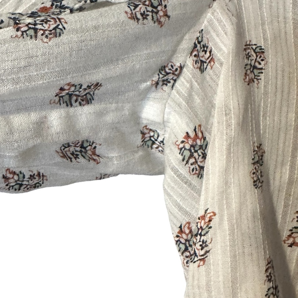 Veronica Beard Size 0 Abra Blouse Cotton Floral Print Pattern Ruffle Long Sleeve - Picture 3 of 9